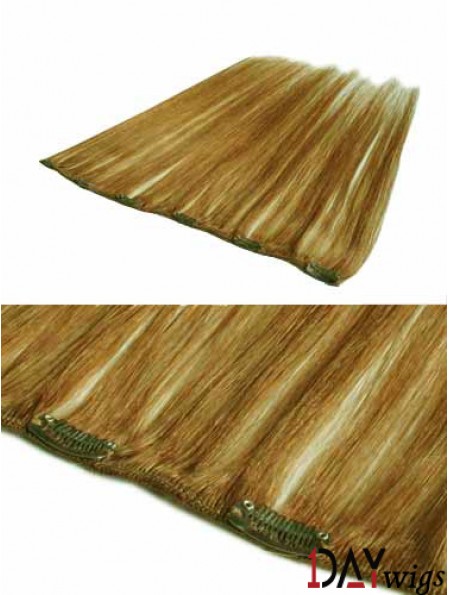 Discount Blonde Straight Remy Real Hair Clip In Hair Extensions