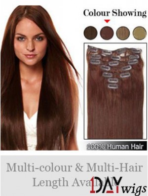 Hairstyles Auburn Straight Remy Real Hair Clip In Hair Extensions