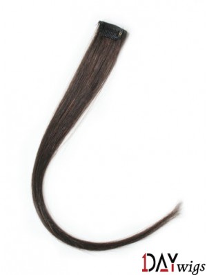 Modern Brown Straight Remy Real Hair Clip In Hair Extensions