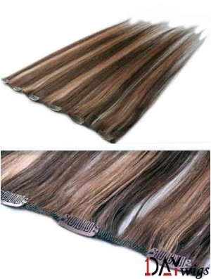 High Quality Brown Straight Remy Real Hair Clip In Hair Extensions