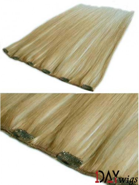 Sassy Blonde Straight Remy Real Hair Clip In Hair Extensions