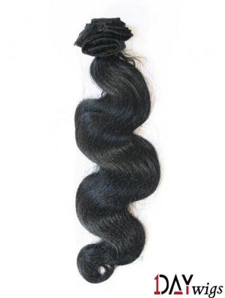 Black Wavy Style Remy Real Hair Tape In Hair Extensions