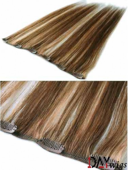 Good Brown Straight Remy Real Hair Clip In Hair Extensions