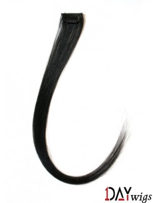 Exquisite Black Straight Remy Real Hair Clip In Hair Extensions