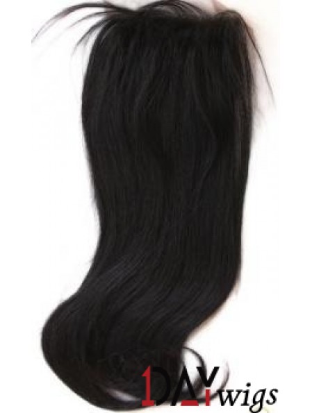 Modern Black Long Straight Lace Closures