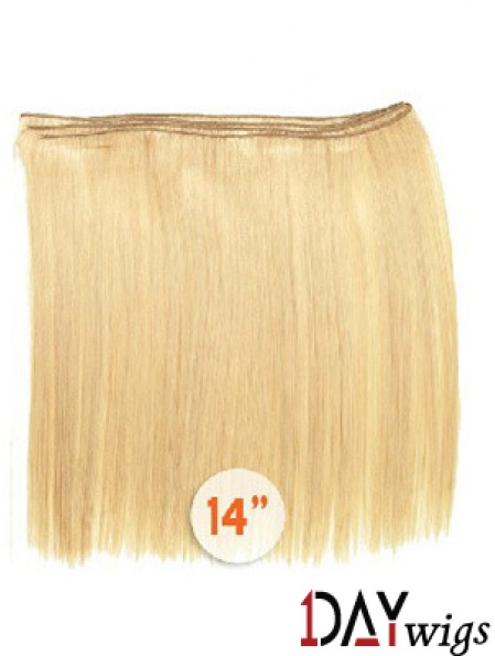 Straight Remy Real Hair Blonde Style Weft Extensions
