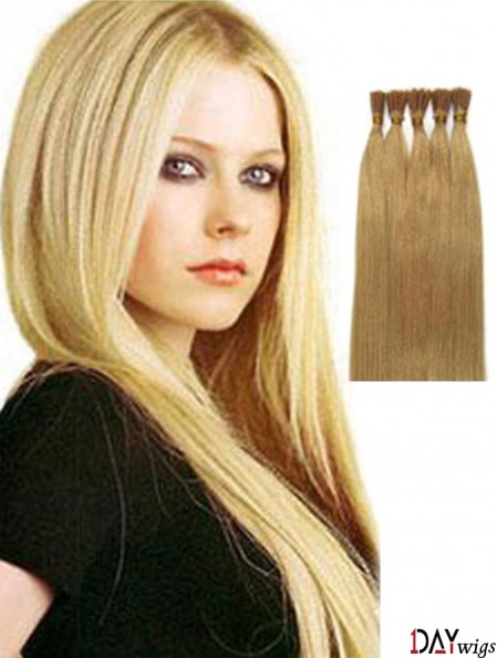 Blonde Straight Stick/I Tip Hair Extensions