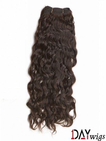 Curly Remy Real Hair Brown New Weft Extensions