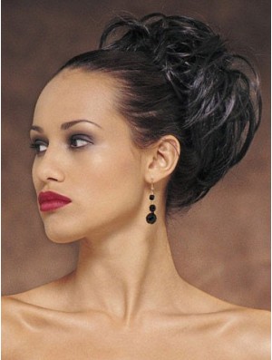 Exquisite Black Wavy Synthetic Clip In Hairpieces