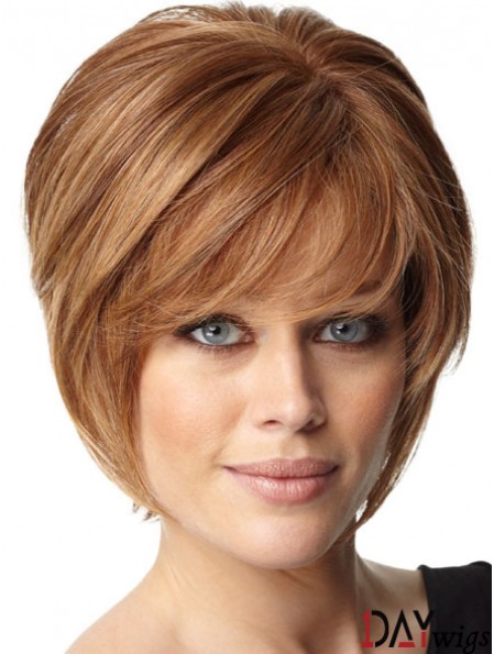 Short Bob Hairstyles Remy Real Capless Bobs Cut Auburn Color