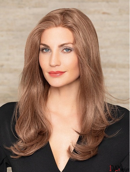 Auburn Long 18 inch Without Bangs Durable Real Hair Wigs