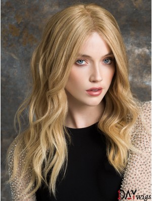 Long Lace Front Wigs Blonde Color Wavy Style Real Hair Wigs