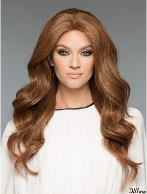 20 inch Long 100% Hand-tied Brown Natural Looking Wigs