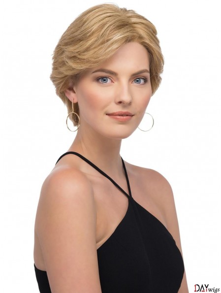 Blonde Layered Straight 6 inch Real Wig