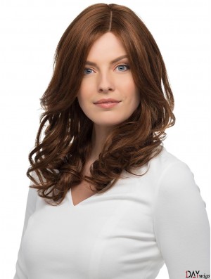 16 inch Long 100% Hand-tied Brown Real Remy Hair Wigs