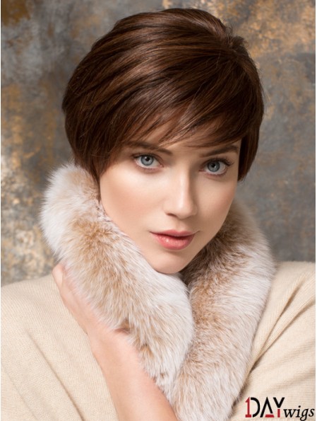 Short Straight Boycuts Auburn Designed 100% Hand-tied Wigs