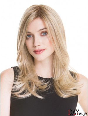 Monofilament Long Blonde Wig UK 100% Hand Tied Straight Style