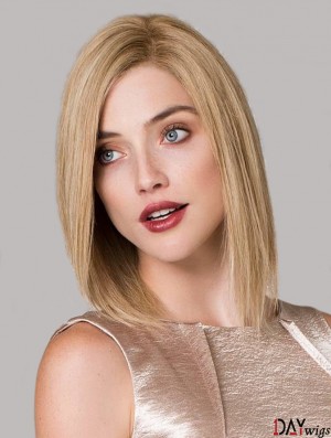 Long Bob Wigs Remy Real 100% Hand Tied Shoulder Length