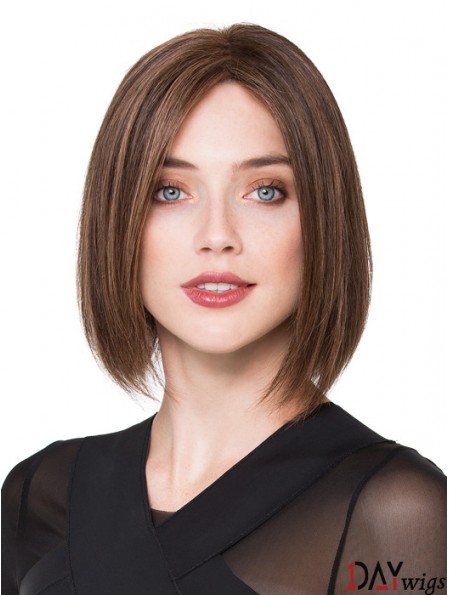 Bob Real Hair Wigs Brown Color Chin Length Bobs Cut