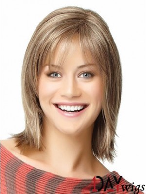 Short Bob Wigs Real Hair Shoulder Length Straight Style With Capless