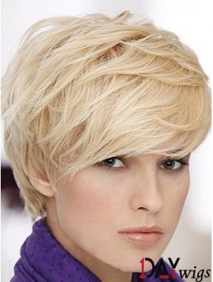 Short Straight Real Hair With Capless Short Length Boycuts