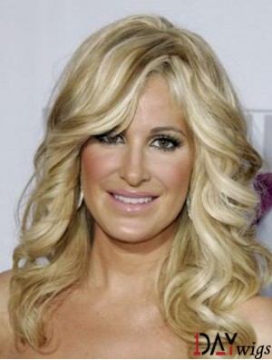 Kim Zolciak Wigs For Sale With Capless Long Length Blonde Color Human Hair Wigs