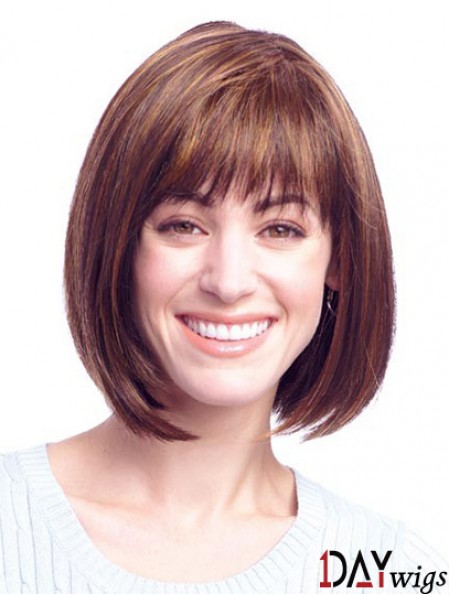 Real Hair Bob Wigs With Monofilament Bobs Cut Chin Length