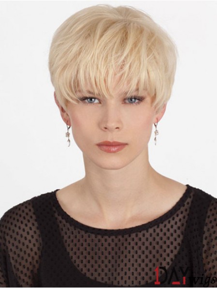 Real Hair Mono Topper With Monofilament Boycuts Short Length Straight Style