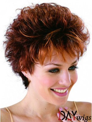 Remy Human Cropped Lace Front Curly Petite Monofilament Cap Wigs