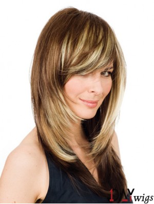 16 inch Blonde Long Layered Wavy Comfortable Lace Wigs