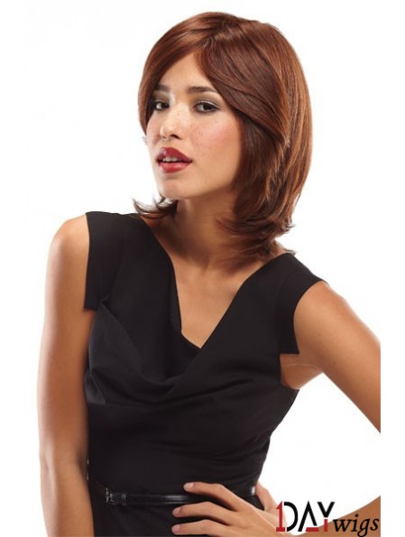 Layered Shoulder Length Auburn Wavy Convenient Petite Wigs