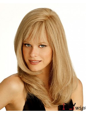 Monofilament Real Straight Style Long Length Blonde Color