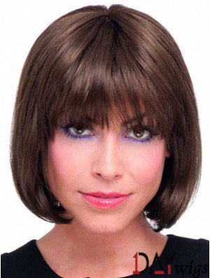 Remy Real Bobs Chin Length Straight Lace Front Real Hair Bob Wigs