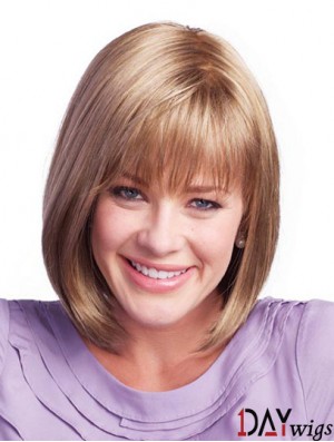 Chin Length Brown Sassy 11 inch Straight Bob Wigs