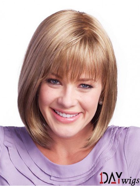 Chin Length Brown Sassy 11 inch Straight Bob Wigs