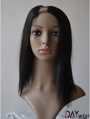 14 inch Lace Front Straight Black Ideal U Part Wigs