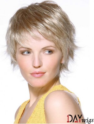  Designed Blonde Straight Chin Length Lace Front Wigs