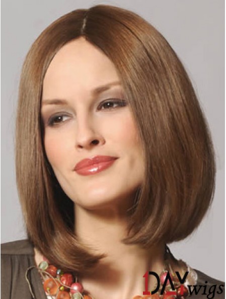  Refined Lace Front Straight Shoulder Length Remy Real Lace Wigs