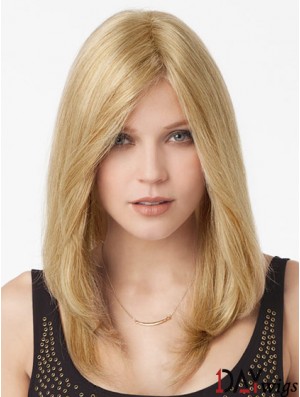 Blonde Long Great Straight Without Bangs Lace Wigs