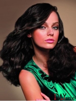 Real Hair Full Lace Wigs Sale With Bangs Black Color