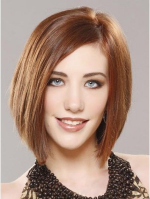 Modern Auburn Lace Front Chin Length Remy Real Lace Wigs