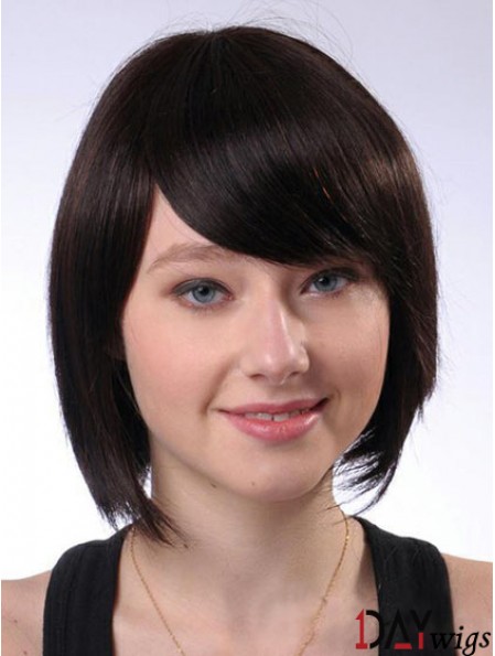 Bobs Best Straight Brown Chin Length Real Hair Wigs