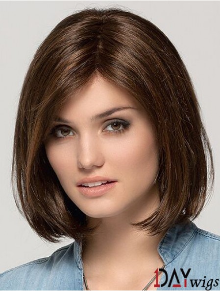 Remy Real Hair Monofilament Brown 11 inch Bob Wig