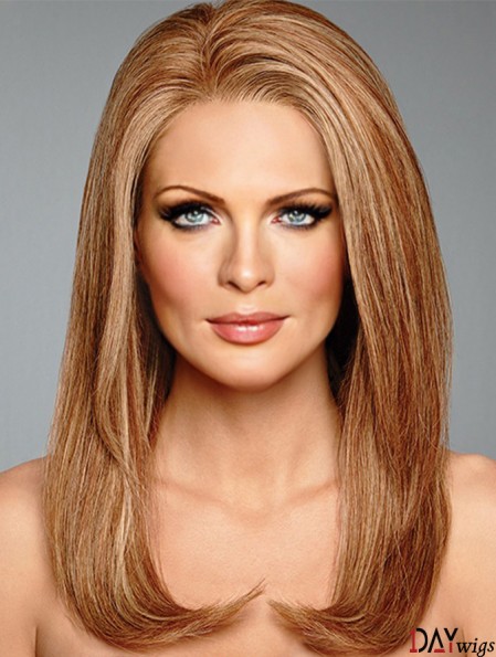 Long Straight 16 inch 100% Hand-tied 100% Real Hair Wigs