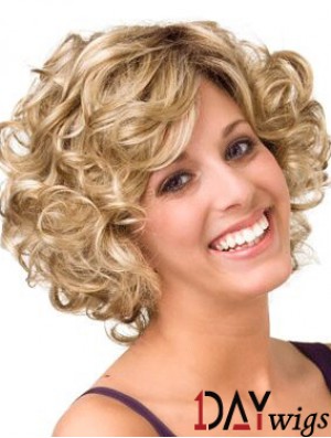 Curly Blonde Layered 10 inch Buy Real Hair Wigs