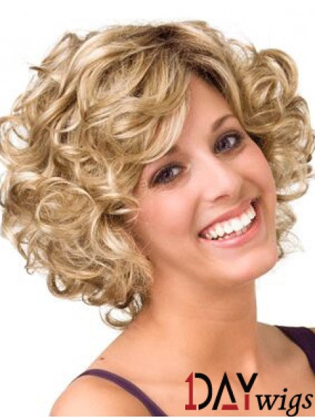 Curly Blonde Layered 10 inch Buy Real Hair Wigs