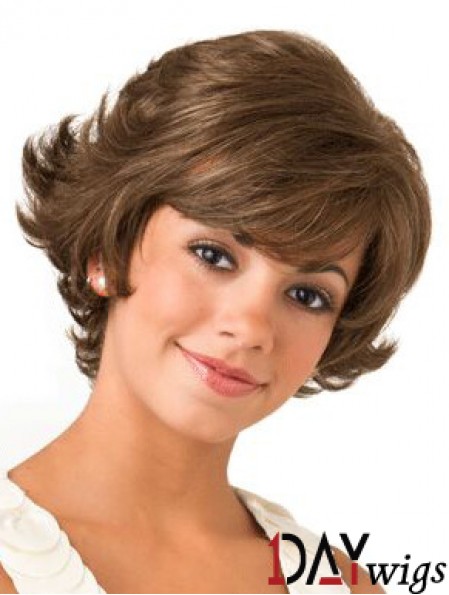 Lace Front Wavy 8 inch Brown Bob Wigs For Women