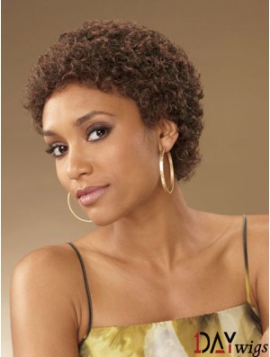African Hair Curly Style Short Length Boycuts With Capless