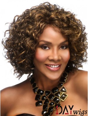 African Hair Styles With Capless Chin Length Curly Style Layered Cut