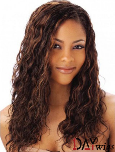 Auburn Color Long Length Wavy Style Without Bangs Real Hair Full Lace Wigs For African American Women 